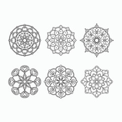 Simple black and white mandala, simple mandala coloring pages, vector file, tattoo design