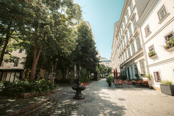 Wien Neubau district at Spittelberggasse in summer, Vienna, Austria