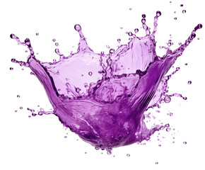 Vibrant Purple Juice Splash Isolated on transparent Background - High-Quality Studio Photography for Advertising and Design