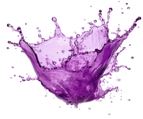Vibrant Purple Juice Splash Isolated on transparent Background - High-Quality Studio Photography for Advertising and Design