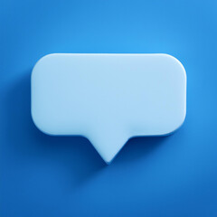 Fototapeta premium 3D notification message pop-up on vivid blue background. Speech cloud. Modern design.