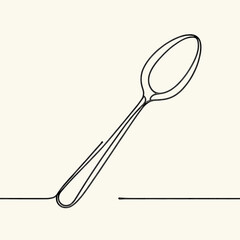 Spoon in minimalist continuous line drawing