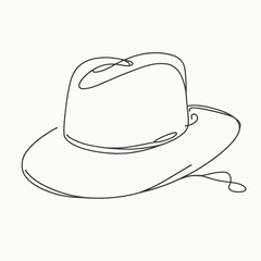 Cowboy hat in minimalist line drawing style