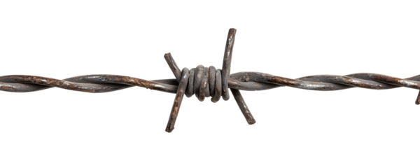 Barbed wire on a transparent background. isolated background.
