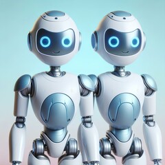 Naklejka premium Bright Bot: A Friendly Future Awaits