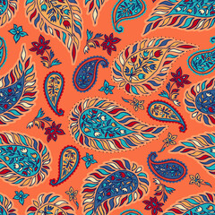 vector paisley pattern with ethnic motif