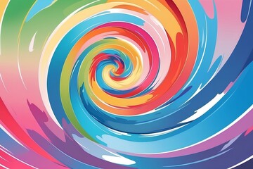 Colorful spiral in vivid hues blending red, blue, and yellow to create an eye-catching sense of motion