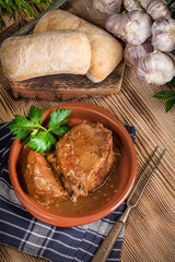 A piece of braised pork neck.