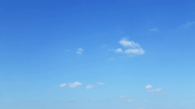 Time lapse of beautiful blue sky with white clouds