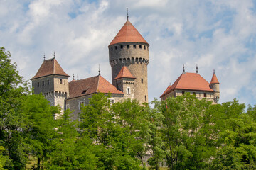 Fototapeta premium The forest castle - Montrottier Castle
