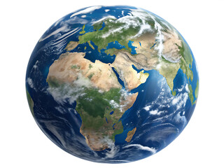 Fototapeta premium 3D detailed image of the Earth isolated on transparent backdround.