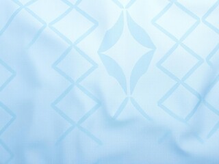 Delicate light blue silk damask fabric showcases a beautiful moire pattern with interlocking diamond shapes and delicate gradient hues, intricate design, luxury fabric