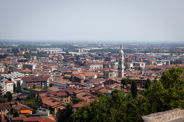 Aerial view of Bergamo in Italia