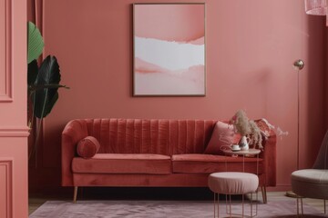 Minimalistic composition of sitting room interior