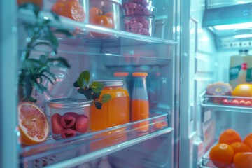 Refrigerator stocked with products