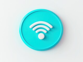 Minimalist White WiFi Icon on Bright Background
