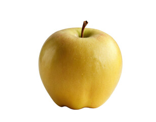 Yellow apple isolated on white transparent background