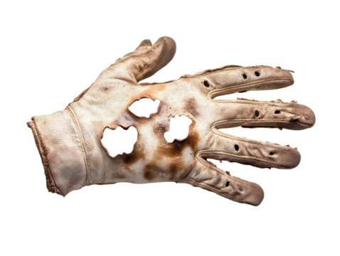 A hand with three holes in it. transparent background - Powered by Adobe