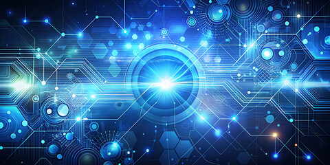 Fototapeta premium Modern Technology Abstract Background with Futuristic Digital Data Elements, Circuit Connections, and Innovative Graphics for Presentations, Web Design, Branding, and High-Tech Content Creation