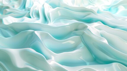 Fototapeta premium Abstract Blue Cream Swirls: A captivating abstract image showcasing swirling blue cream, creating a mesmerizing pattern of light and shadow. Ideal for beauty, skincare, and wellness brands. 