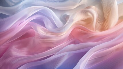 Fototapeta premium Pastel Dream: Soft, flowing fabric in a gradient of pastel hues. A dreamy, ethereal texture perfect for backgrounds and design projects.