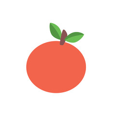 Orange fruit vector in minimal style. Orange icon isolated on white. Childrens illustration in a trendy flat style.