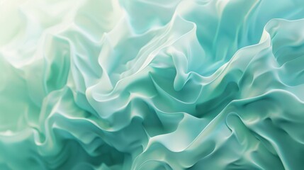 Obraz premium Aqua Silk Drape: Abstract texture of flowing teal and white silk fabric, elegant and luxurious. perfect for fashion, beauty, and design projects. 