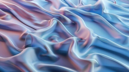 Fototapeta premium Abstract Drapery in Iridescent Hues: An ethereal swirl of iridescent fabric in soft pastel hues, evoking a sense of flowing movement and delicate beauty. 