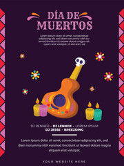 Mexican tradational day of Dead flyer , poster, postcard design.