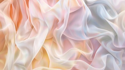 Obraz premium Pastel Dream: Soft Draped Fabric in Peach, Pink, and Ivory Hues 