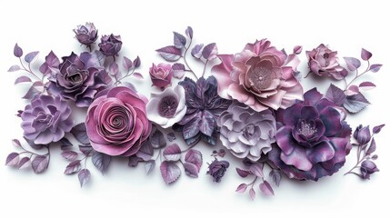 Fototapeta premium cute little miniature flower arrangement with purple flowers isolated on transparent.png