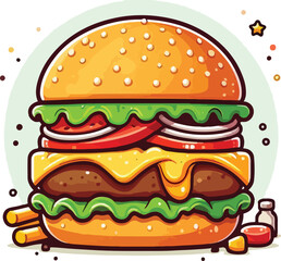 Burger hamburger cheeseburger vector