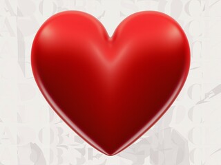 Heartfelt Symbol: A single, vibrant red heart stands out against a subtle, textured background, symbolizing love, passion, and connection. The heart's glossy finish adds depth and dimension.