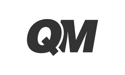 QM Techno Editable Font Logo For Corporate Branding. Bold, Futuristic Design With Unique Typographic Ideas. Minimal Custom Type And Dynamic Letter