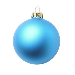 A blue Christmas ball, isolated over transparent background, PNG cut-out