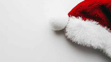 close-up santa claus hat with copyspace