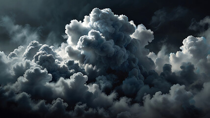 vector illustration clouds of smoke rising from a dark