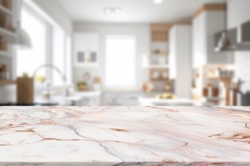 beautiful wood empty table top at modern kitchen interior