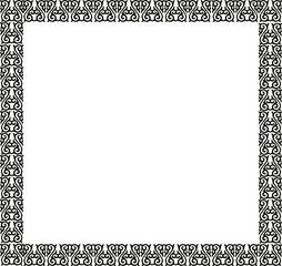 Ornamental Floral Design A classic black and white floral design element featuring elegant, curved leaves and intricate detailing. Perfect for use in decorative borders, logos