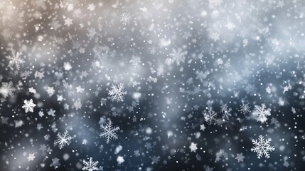 Fototapeta premium Modern Heavy Snowfall with Soft Blue and Gold Glow