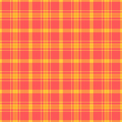 Perfection texture fabric check, content pattern vector seamless. Multi tartan textile plaid background in orange and red colors.