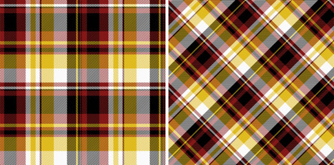 Check texture seamless of vector fabric textile with a pattern background plaid tartan. Set in vintage colors in fashion outfits for women.