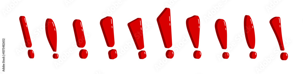 Aufkleber red symbols featuring exclamation marks to signal danger, provide advice, and emphasize important no