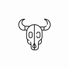 animal skull desert icon sign vector