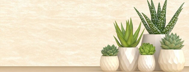 Obraz premium A delightful arrangement of various succulents in elegant pots on a wooden table, perfect for adding a touch of nature to your space