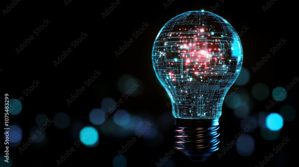 Poster this visually stunning light bulb features a unique microcircuit pattern that illuminates beautifull
