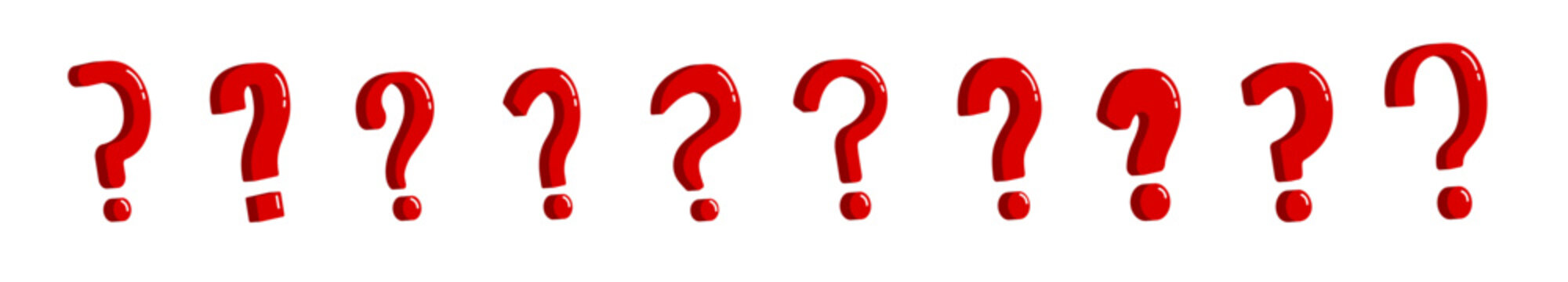 Red question mark symbols designed to convey curiosity, confusion, and the quest for solutions. Perfect for representing FAQs, secret inquiries, and enigmatic issues.