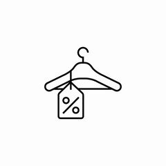 hanger cloth discount icon sign vector