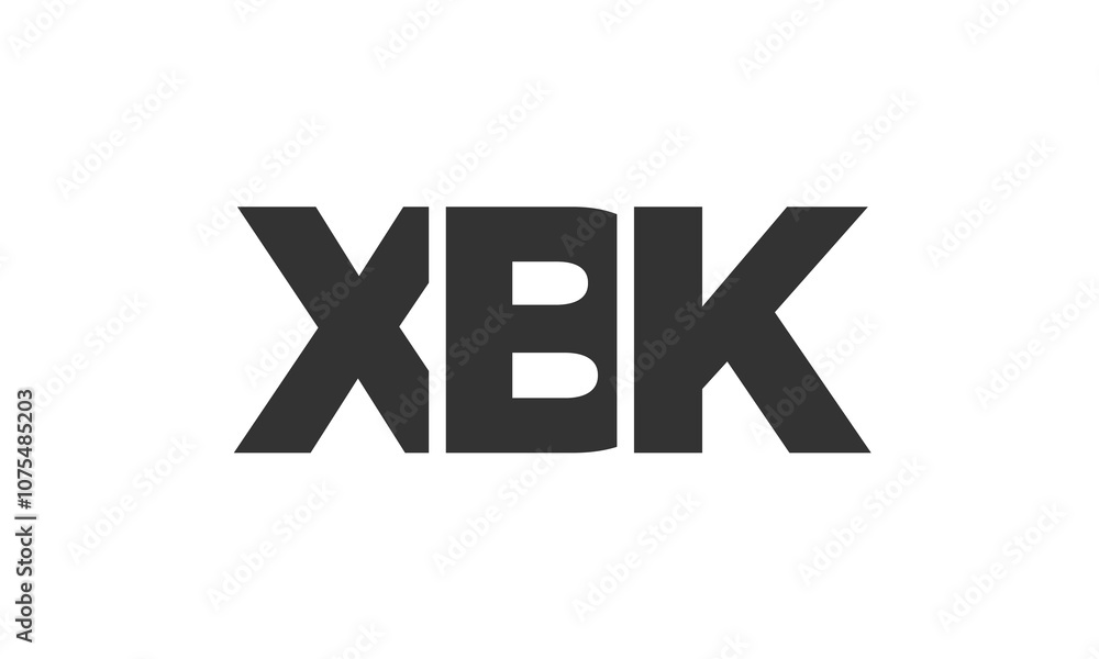 Poster xbk logo design template with strong and modern bold text. initial based vector logotype featuring s