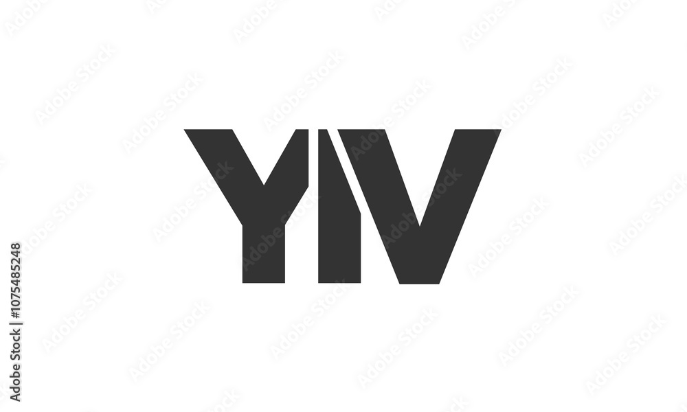 Fototapete YIV logo design template with strong and modern bold text. Initial based vector logotype featuring simple and minimal typography. Trendy company identity.